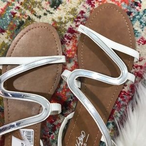 Mossimo Supply Co. Shoes - Mossimo • White + Silver Funky Sandals Mossimo Supply Co. Shoes - Mossimo • White + Silver Funky Sandals